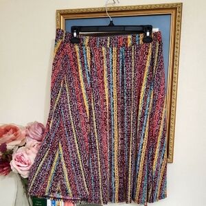 Colorful Striped Women's Skirt Size XL Casual Church Summer Party Boho Cottage